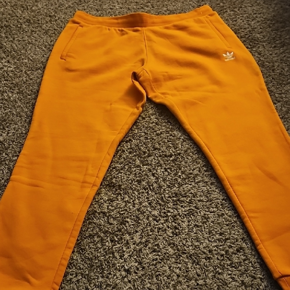 Adidas Mens Orange Sweatpants (2XL)